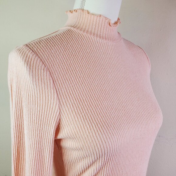 American Rag Juniors Blush Ribbed Mock Neck Top S - Picture 2 of 9